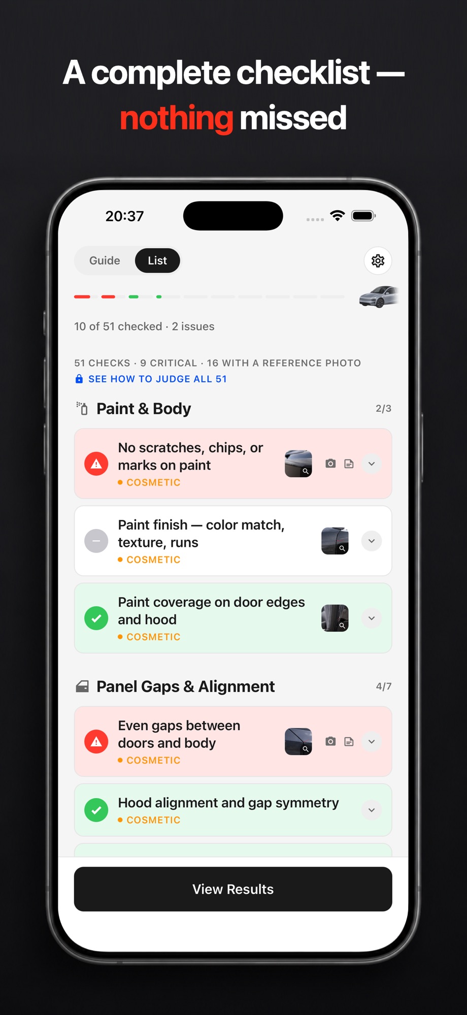 A complete checklist — nothing missed