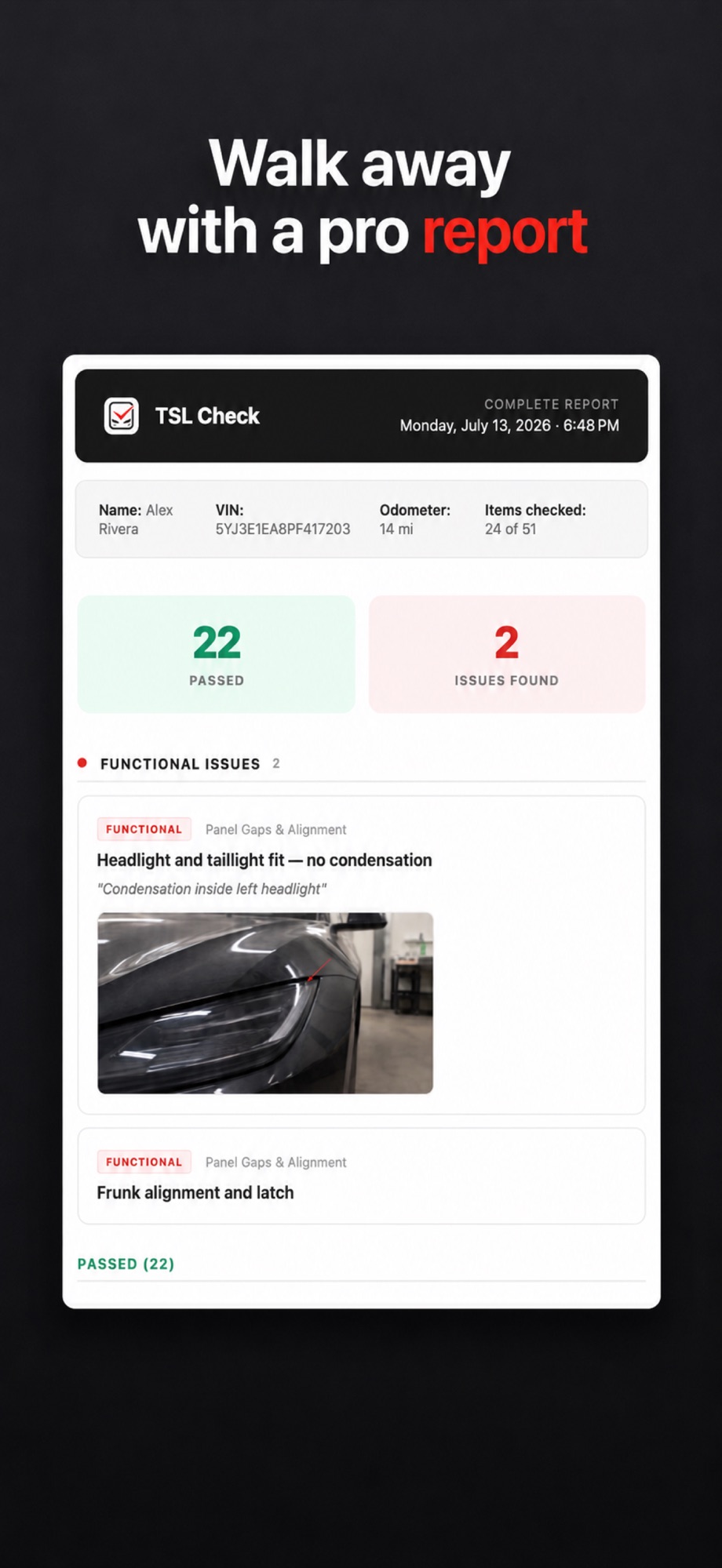 Walk away with a shareable PDF report